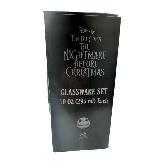 The Nightmare Before Christmas Glassware Set of 4 Glasses Disney Tim Burton 10oz - Picture 11 of 12